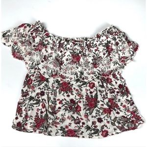 American Eagle Outfitters Floral Off the Shoulder Preppy Glam Top Sz: XS